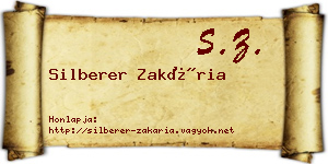 Silberer Zakária névjegykártya